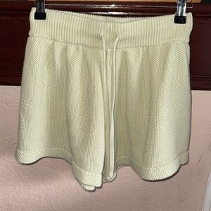 Lilyful Womens Small Cream Colored Knit Comfy Casual 100% Cotton Lounge Shorts